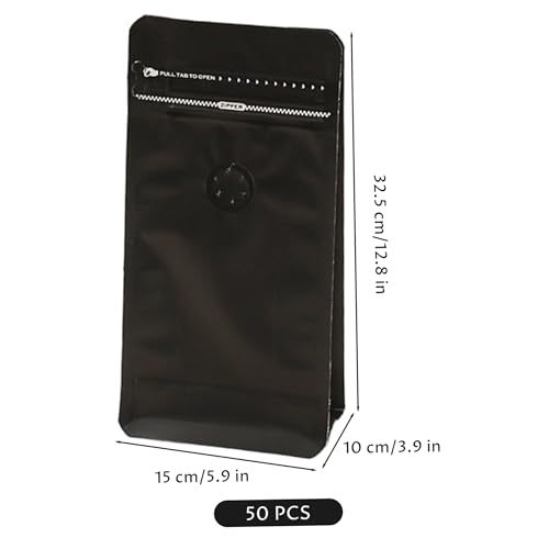 Bolsas de café en grano 2 libras con sello hermético resellable negra pack de 50 5