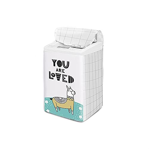 Washing Machine Cover Portable Washing Machine Cover,Top Load Washer Cover, Silver Coating Waterproof Washing Machine Cloth Cover Sticker Fasten Style Cover for Home Appliances