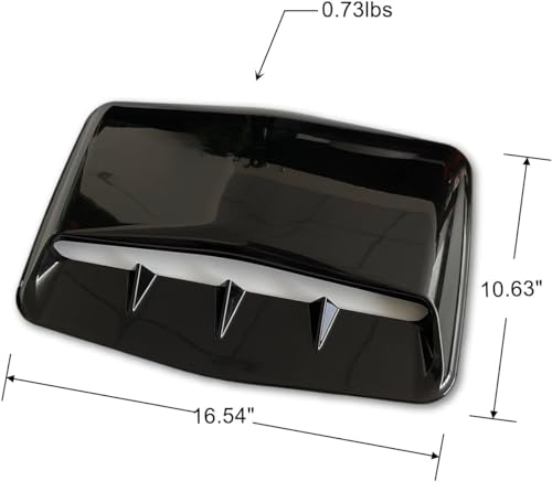 Image of Automaze Hood Scoop Car Hood Vent Universal Air Intake Grille Inlet Trim Decor Cover Turbo Bonnet Vent Cover Accessory (Black)