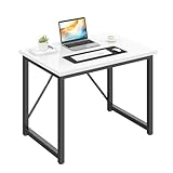 JUMMICO Scrivania 80 x 50 x 75 cm, tavolino piccolo per computer, scrivania per studio, scrivania per computer, piccolo per casa, ufficio, bianco