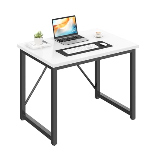 JUMMICO Scrivania 80 x 50 x 75 cm, tavolino piccolo per computer, scrivania per studio, scrivania per computer, piccolo per casa, ufficio, bianco