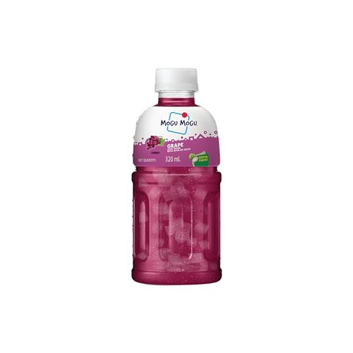 Image of Mogu Mogu Grape Juice Drink with Nata de Coco Jelly 320ml| Refreshing Tropical Thai-Made Sip & Chew Beverage