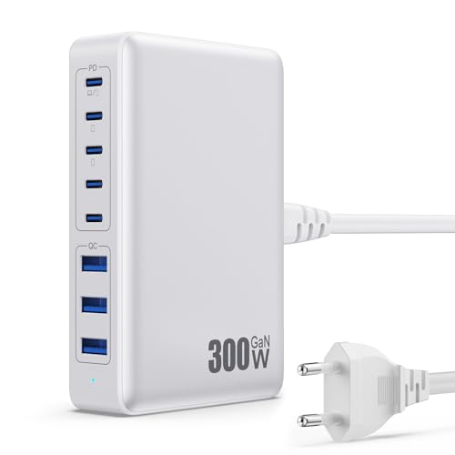 300W Chargeur USB C avec 8 Ports GaN...