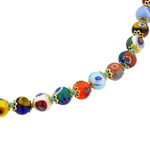 Glass Of Venice Murano Glass Necklace Longer Length 24-Inch Plus Extender - Multicolor Italian Millefiori Beads Handmade Blown Glass - Murano Glass Necklaces for Women3