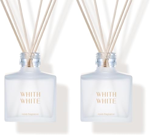 [ 大切な方へのギフトにも ] フィスホワイト ルームフレグランス アクセサリ 200ml 約2.5ヶ月分 リードディフューザー 芳香剤 リードディフューザースティック付き (ホワイト ラベンダー) (× 2)の商品画像（Amazon）