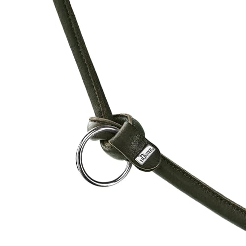 Hunter Verstellbare Hundeführleine Round & Soft MÜNCHEN, Farbe: Cognac, Leder, rundgenäht, 3-Fach verstellbar, extra weich, luxuriös, ökologisch hergestellt, nachhaltig, Made in Germany, Größe: 8/200