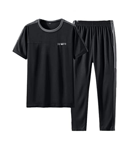 Survêtement homme noir taille M avec t-shirt sportswear et pantalon de jogging léger