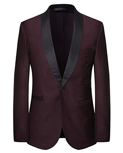 Wemaliyzd Men's 2 Piece Shawl Lapel 1 Button Suit Single Breasted Straight Pants3