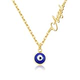 🎁【 Geschenke】Schenken Sie es sich selbst oder Ihren Lieben, Menschen, die beschützen wollen. Wir bieten Geschenkverpackungen an, Geschenk für Frauen, Mutter,Jugendliche, jahrestag geschenk für sie，Sie werden sich bei vielen Gelegenheiten an dieser Augen kette mit Namen erfreuen!