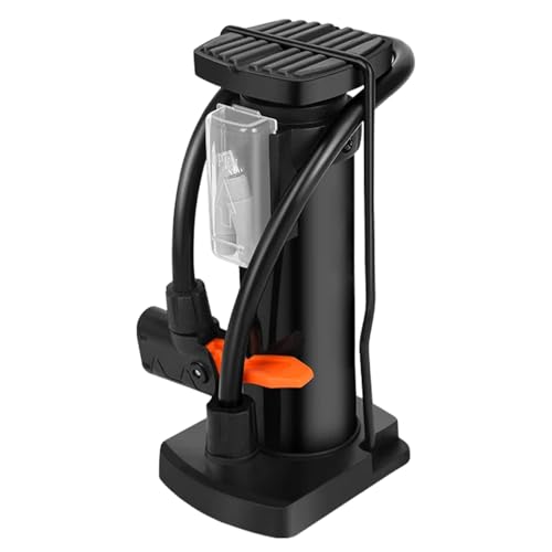 自転車 高圧空気入れ エアフロアポンプ 高圧 空気ポンプ 140PSI 自転車 タイヤ インフレーター 多機能 ポータブル 手動 足踏み操作 バイク 電気自動車 車 水泳リング ボート 空気針付き アウトドア キャンプ 緊急用 プロ向け