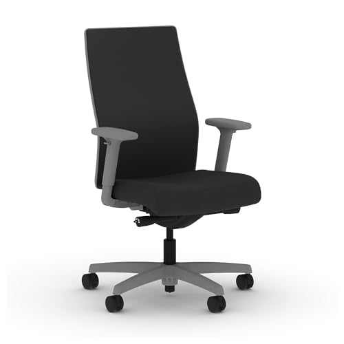 Image of HON Ignition 2.0 Mid‑Back Ergonomic Office Chair, Mesh Task Seating with Lumbar Support, Advanced Synchro‑Tilt, Height and Width Adjustable Arms, Titanium Frame, Onyx