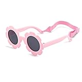 FBHLZ Baby flower Sunglasses with Strap girls polarized sunglasses Flexible Bendable Newborn UV400 Sunglasses for 0-24 months