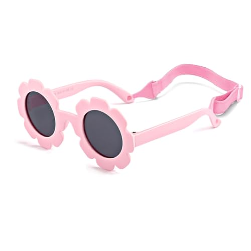 FBHLZ Baby flower Sunglasses with Strap girls polarized sunglasses Flexible Bendable Newborn UV400 Sunglasses for 0-24 months