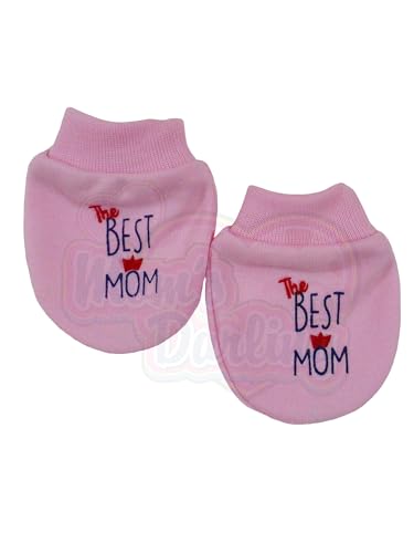 Image of MOM'S DARLING, Pack of 6 Pairs, Cotton Mittens for new born baby 0-6 months | Baby Hand Gloves | New born baby products all | Design-Same as in Image.