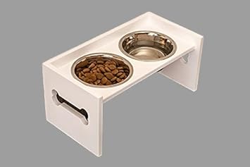 Wooden large dog pet stand Elevated Dog Bowls for Big Dogs and Cats, Stainless Steel Dog Food and Water Bowls with Stand and Silicone Mat, Raised Dog Cat Feeder, Dog Dishes, Pet Bowls for Puppies and Kittens