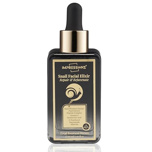 ImpressionZ Instant Visible Glow Snail Serum for Face – Collagen Enhancing Hydrating Serum with Snail Mucin for Wrinkles, Fine Lines, Radiant & Youthful Glow