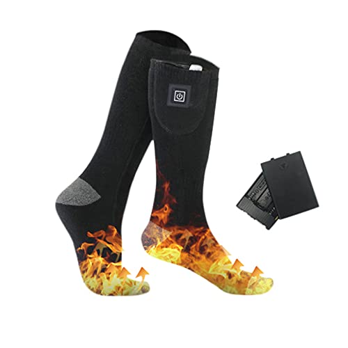 LIANGFANG Beheizbare Socken,Heizsocken Fußwärmer 3.7V 4000mAh,Socken mit 3 Dateien Einstellbarer Temperatur,Heated Socks,Beheizte für Damen Herren Wintersport Erwärmbare Socken,Schwarz,Einheitsgröße Cover