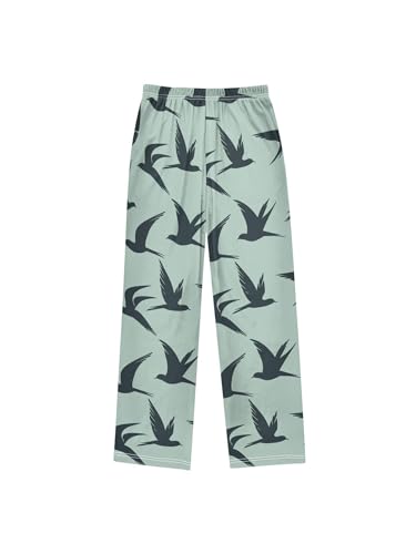 Cartoon Swallow Silhouette Boys Pants for Kids Jogger Pants with Pockets S2