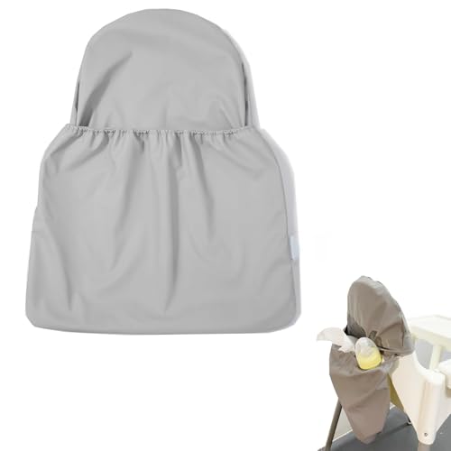 Bolso Trasero para Trona, Bolsa de Almacenamiento para Trona Compatible con Trona IKEA Antilop, Bolsa Impermeable con Bolsillo Interno con Cremallera, Accesorios para Tronas (Gris)