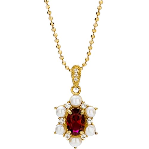 Collier d'amitié fleur et perle en moissanite cadeau idéal