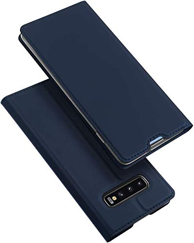 SkyTree Case for Samsung Galaxy S10+, Ultra Fit Flip Folio Leather Case Cover with [Kickstand] [Card Slot] Magnetic Closure for Samsung Galaxy S10+ - Blue (B0871DWDGH) Amazon Price History, Amazon Price Tracker