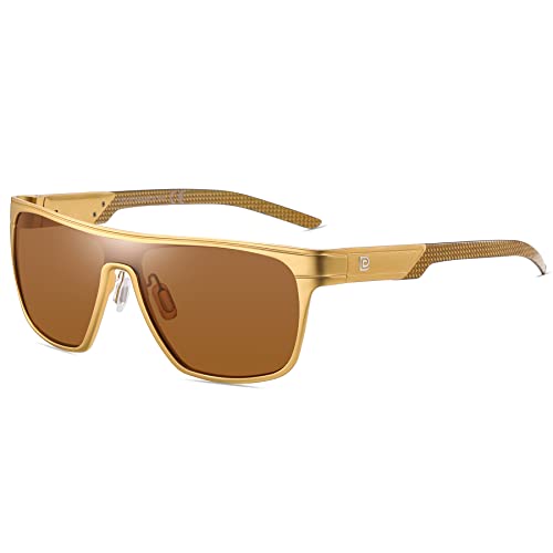 Image of DUCO Square Polarized Sunglasses for Men Women Large Flat Top Shield Sun Glasses UV400 Protection Carbon Fiber Shades DC8230