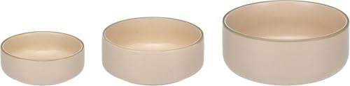 Personalisierbarer Keramik-Futter- & Wassernapf 750 ml (M) Beige – schwer & rutscharm – spülmaschinengeeignet & hygienisch – für mittelgroße Hunde & große Katzen – personalisiert mit Namen – Petslino