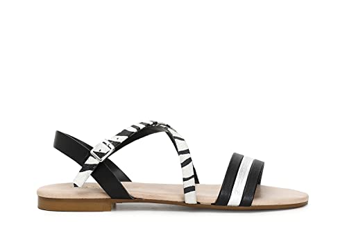 Sandales détail animalier Café Noir C1XV9910 idéales pour vos soirées