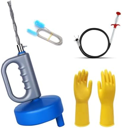 （16:00時点） パイプ詰まり解消装置 10M パイプクリーナー パイプ掃除機 疏通ツールー 排水口クリーナ 1.5M 4本爪 髪 グラバーが付属トイレ 洗面所 お風呂 浴室 浴槽 キッチン クリーナー 家庭用 業務用 (パイプ詰まり - 手動)