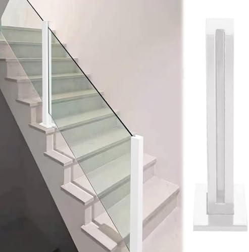 Customizable 39.4" White Stainless Steel Railing Post for Indoor Stairs - Modern Balustrade Column for Villas, Lofts & Hotels - Durable & Stylish Design