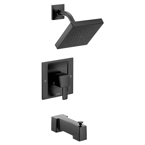 Moen 90-Degree Matte Black Posi-Temp Tub/Shower Trim Kit, Valve Sold Separately, TS2713EPBL miniatura 1