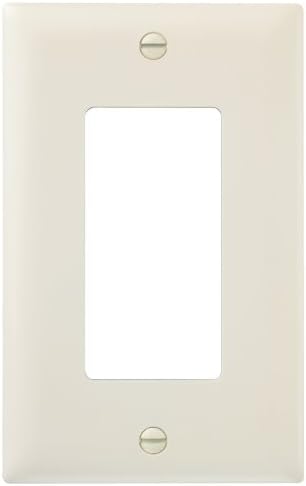 Legrand Pass & Seymour TP26LACP Trademaster Mid-Size Unbreakable Nylon Wall Plate, 1 Gang, One Decorator Rocker GFCI Cover, Light Almond (10 Pack)