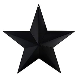 Cvhomedeco primitives rustic antique vintage gifts metal barn star walldoor decor 12855 inch 3 pcsset matt black  urban country home decor