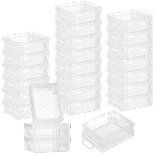 OMISTAR 25 Pcs Mini Plastic Storage Bins, 4.84"×3.38"×1.65" Small Storage