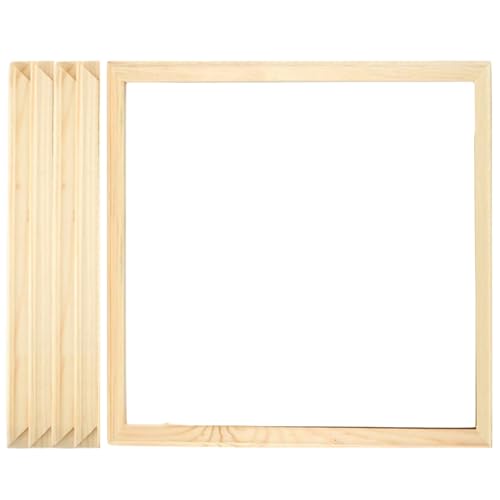 Canvas Frame 4Pcs 16 x 16 Wooden Canvas Frames Splice Square Canvas Stretcher DIY Decorative Canvas Stretcher Frames for Oil Painting, Canvas Photos and Wall Art,Canvas Frames