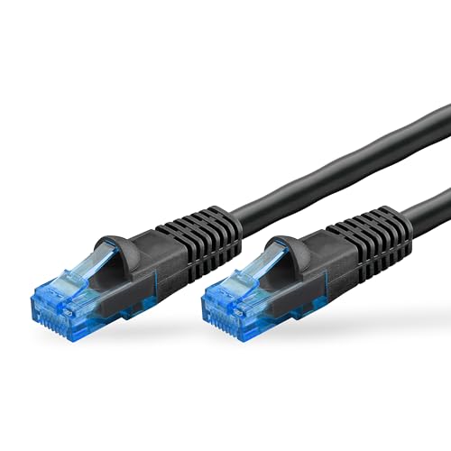 Goobay 55435 Outdoor Patch Cable CAT 6 Cable / 2-fold PE Sheath Waterproof / RJ45 Plug Ethernet Cable Copper/Outdoor Network Cable 30m / Black/LAN Cable 30m
