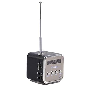 Diyeeni Mini-luidspreker, draagbaar geluidstation, MP3-speler met FM-radio, 3,5 mm audio-aansluiting, 5 uur muziektijd, stereo muziekdobbelsteen, ondersteunt USB-stick, micro SD, TF