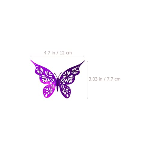 Beavorty 24 Peças de Borboleta 3D Borboletas Ocas de Parede Autoadesivos Decalques de Parede para De