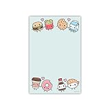 Cute Kawaii Food Love Sticky Notes | Food Humor Notebook Notepad Note Card for Novelty Lover Gift | 50 Pages 4x6