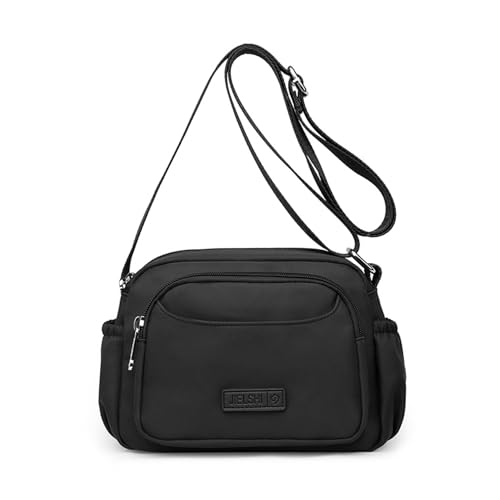 KARRESLY Crossbody Bags for Women Nylon Waterproof Shoulder Handbags Messenger Purses with Multiple Pockets(Black)