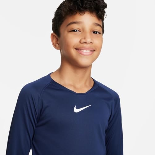 Nike Dri-FIT Park First Layer Youth Compression Long Sleeve Navy/White Size Medium4