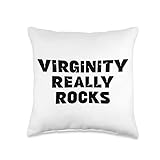 Virginity Really Rocks Virgin Proud Abstinence Chastity Cool Throw Pillow