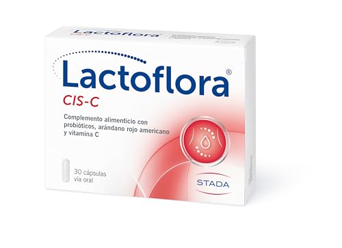 LACTOFLORA Probiótico Cis-c, Cuidado y bienestar urinario, con Arándano Rojo Americano y Vitamina C, sin lactosa ni gluten, 30 Cápsulas