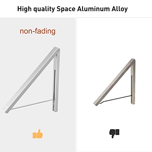 Anjuer Wandmontierter Wäscheständer, Kleiderbügel, zusammenklappbar, Aluminium, platzsparend. – Ansicht 5