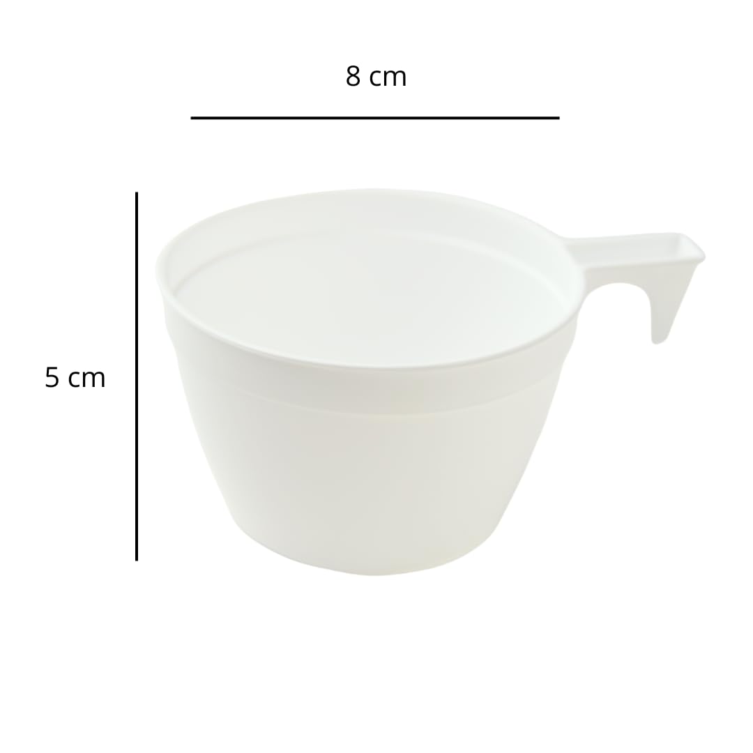 PZ 100 TAZZA BIANCA ML 165 PER CAPPUCCINO CON MANICO TAZZINA BICCHIERE PER CAFFE' IN PLASTICA PLASTIC COFFEE CUP CIOCCOLATA CALDA CAFFELATTE LATTE MACCHIATO