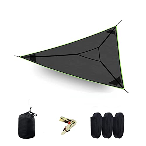 Aerial Triangle Camping Hammock, Multi-Person Camping Hammock Outdoor Tree House Air Sky Tent-280cm (Color : Black, Size : 400 * 400 * 400 cm)