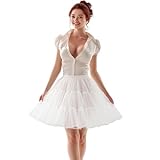 Shimaly Women's Short Length Petticoat Above Knee Underskirt Half Slip Crinoline (S-M, Ivory)