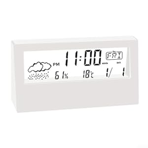 Niceminiwall Elegancki Zegar Termohigrometrowy LCD