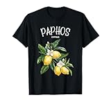 Paphos Limón Arte Isla Fruta Amante Chipre Vintage Camiseta