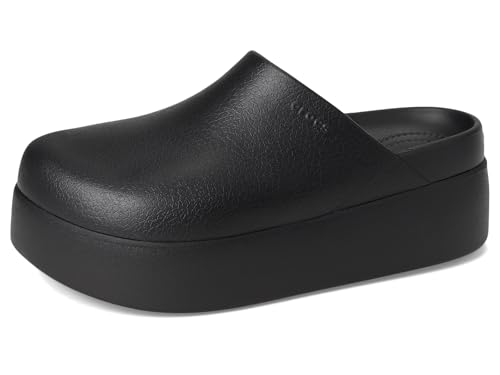 Crocs, Womens, Dylan Platform Clog, Mule Platform Shoes, Black, 8, M2